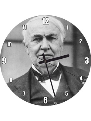 Cakatablo  Thomas Edison Papyon Takım Elbise Duvar Saati (Çap 30X30 Cm)