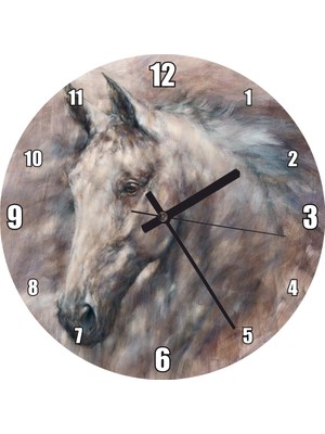 Cakatablo Gir Renkli Atbaşı Çizim Duvar Saati  (Çap 50X50 cm )