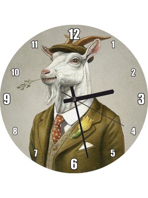 Cakatablo Elit Ingiliz Keçisi Duvar Saati  (Çap 50X50 cm )
