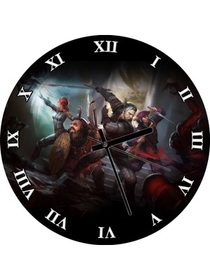 Cakatablo Witcher Macera Oyunu Görseli Duvar Saati (Çap 30X30 Cm)