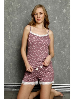 Nisanca Kaşkorse Yazlık Şortlu Askılı Kadın Pijama Takımı