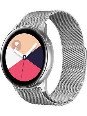 Kyver Xiaomi Watch S1 - Kyver Xiaomi Watch S1 Active Uyumlu Milano Loop Metal Hasır Kordon (Gümüş)