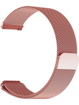 Kyver Xiaomi Watch S1 - Xiaomi Watch S1 Active Uyumlu Milano Loop Metal Hasır Kordon (Rose Pembe)