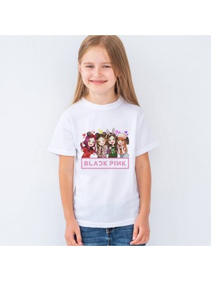 Morinna Blackpink Baskılı Unisex Çocuk Tişört T-Shirt Mr-04