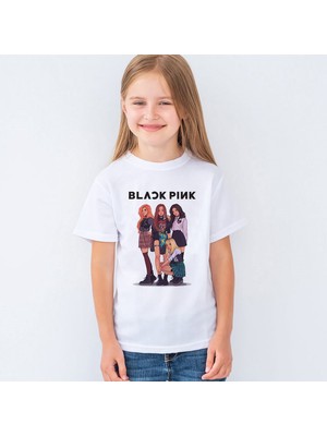 Morinna Blackpink Baskılı Unisex Çocuk Tişört T-Shirt Mr-06