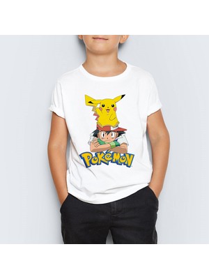 Morinna Pokemon Pikachu Unisex Çocuk Tişört T-Shirt Mr-03