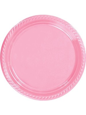 Okuyucu Ticaret Pembe Renk Plastik Tabak 22CM 25LI