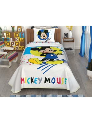 Taç Mickey Colour Tek Kişilik Lisanslı Pike Takımı