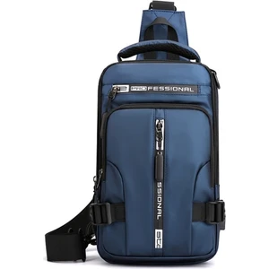 Easy Home Erkek Naylon Sırt Çantası Sırt Çantası Çapraz Vücut Omuz Çantası USB Şarj Portu ile Seyahat Erkek Sırt Çantası Sırt Çantası Messenger Göğüs Çanta Yeni (Yurt Dışından)