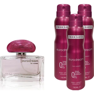 Free Love Eurodream Edp Kadın Parfüm 100 ml ve Deodorant 150 ml 3 Adet