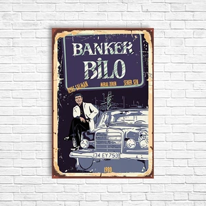 Trend Poster Banker Bilo Ilyas Salman Retro Ahşap Poster