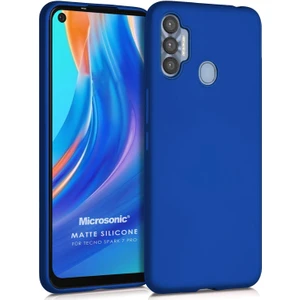 Matte Silicone Tecno Spark 7 Pro Kılıf Mavi