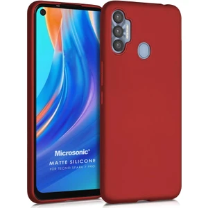 Matte Silicone Tecno Spark 7 Pro Kılıf Kırmızı