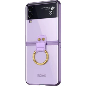 Samsung Galaxy Z Flip 3 Kılıf Ring Loft Clear Mor