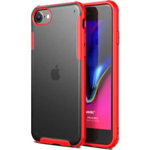 Apple iPhone Se 2022 Kılıf Frosted Frame Kırmızı
