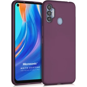 Matte Silicone Tecno Spark 7 Pro Kılıf Mor