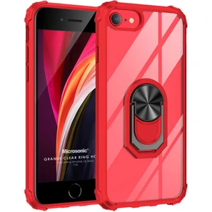 Apple iPhone Se 2022 Kılıf Grande Clear Ring Holder Kırmızı