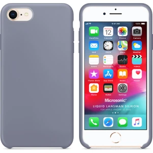 Apple iPhone Se 2022 Kılıf Liquid Lansman Silikon Lavanta Grisi