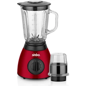SHB-3113 Kırmızı Cam Blender ve Öğütücü / 600W Smoothie - Buz Kırıcı