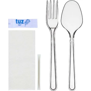 Tek Kullanımlık 5’li Lüks Çatal Kaşık Seti 100'lü
