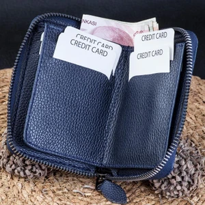 Unisex Vinkleks Deri Fermuarlı Kartlık Cüzdan KD108