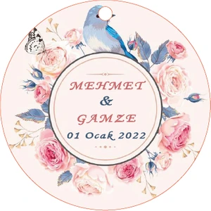 Beyaz Düşler Sokağı Nikah Şekeri Etiketi 02N (Yapışkansız)100 Adet