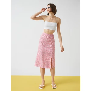 Kadın Yırtmaçlı Midi Etek