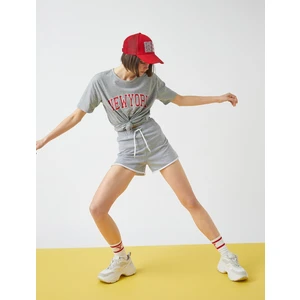 Mini Şort Beli Bağlamalı Biyeli