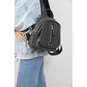Just Polo Siyah Çok Bölmeli Astarlı Ayarlanabilir Askılı Kadın Sırt Çantası PBU2177