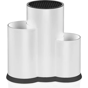 Beyaz Lüx Tezgah Üstü Bölmeli Kaşık Bıçak Standı - Çok Amaçlı Organizer (Multifunctional Organizer)