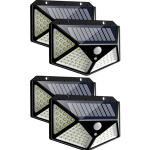 Mega Avm 4 Adet 100 LED Solar Güneş Enerjili Hareket Sensörlü Bahçe Garaj Ev Aydınlatma Lambası