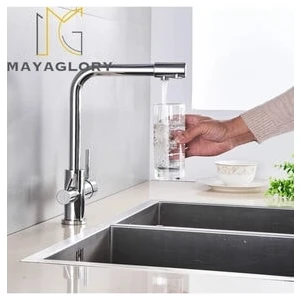 Mega Avm 3 Yollu Arıtma Bataryası Krom Renk Arıtma Çıkışlı Mutfak Eviyesi Sıcak-Soğuk Mix