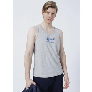 E-9237 Geniş Yaka Regular Fit Baskılı Gri Melanj Erkek Atlet