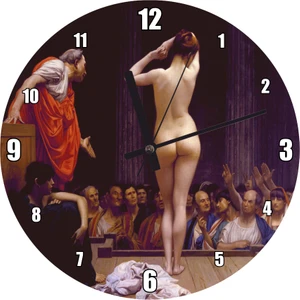 Cakatablo Çingene Köle Pazarında Mezat Duvar Saati (Çap 30X30 Cm)