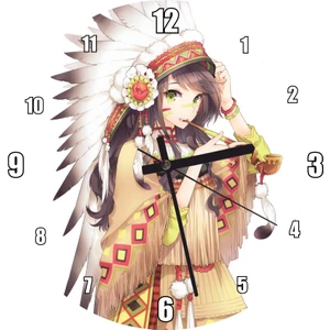 Cakatablo Cherokee Anime Kızı Görseli  Duvar Saati  (Çap 30X30 Cm)