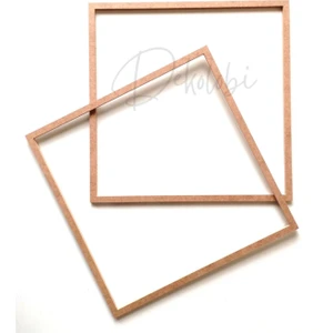Kare 2'li 33 cm Mdf Kasnak / Makrome Düş Kapanı /avize Kasnağı