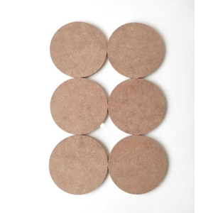 6'lı Çok Amaçlı Boyanabilir Yuvarlak Levha / Sunumluk Set 13,5 cm Ham Mdf