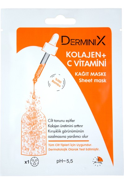 Derminix Kolajen + C Vitamini Kağıt Maske