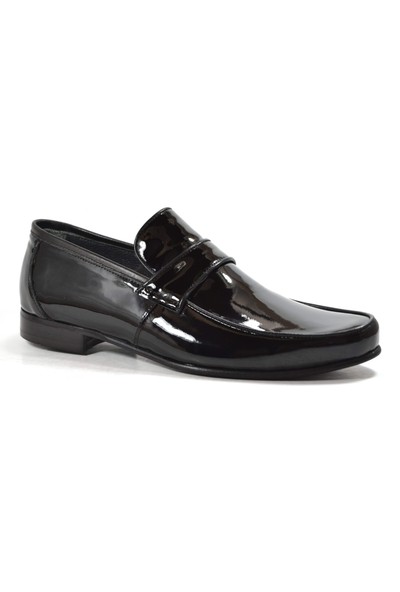 Monoman 687 Deri Rugan Siyah Mokasen Klasik Erkek Ayakkabı