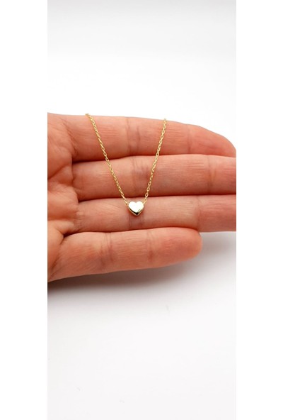 Karra Jewelry Altın Kaplama Mini Kalp 925K Gümüş Kolye