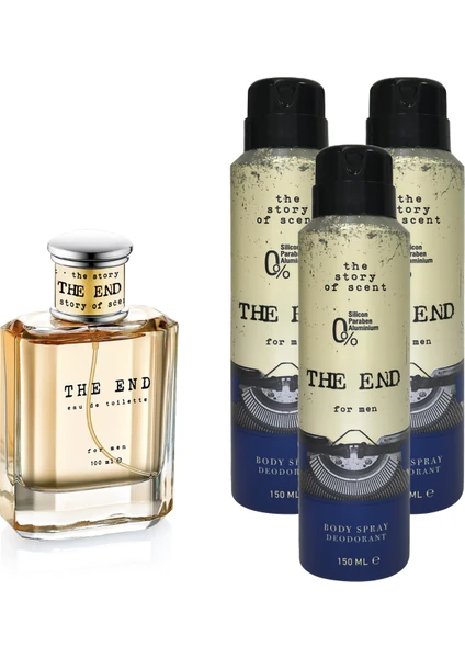 The End Edt Erkek Parfüm 100 ml ve Deodorant 150 ml 3 Adet