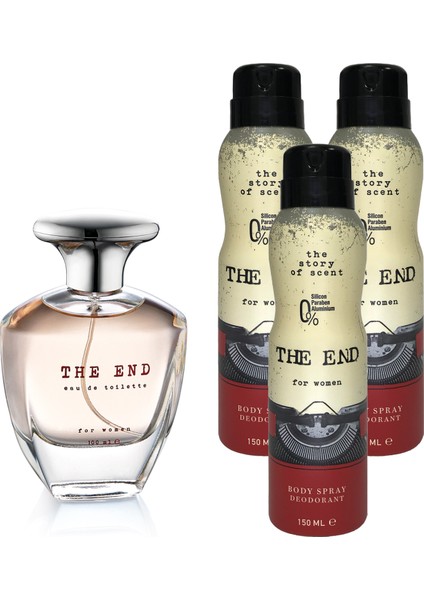 The End Edt Kadın Parfüm 100 ml ve Deodorant 150 ml 3 Adet