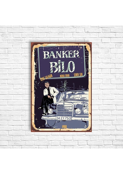 Trend Poster Banker Bilo Ilyas Salman Retro Ahşap Poster