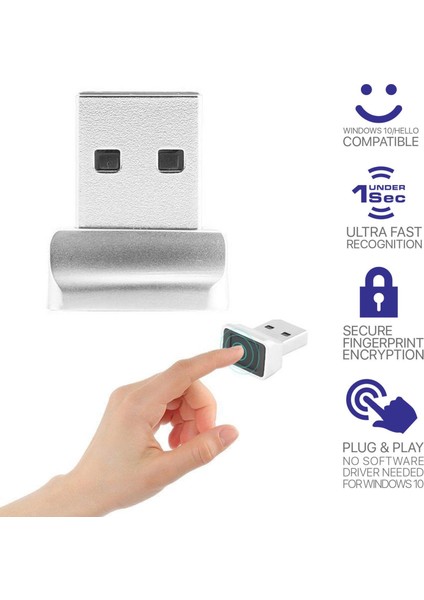 Pc Oturum Açma Kilidi Için USB Parmak Izi Okuyucu Kimliği Hızlı Eşleştirme (Yurt Dışından)
