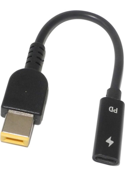 Laptop Güç Kablosu USB Tip-C Kadın Lenovo Için Kare Fiş Şarj Cihazı (Yurt Dışından)