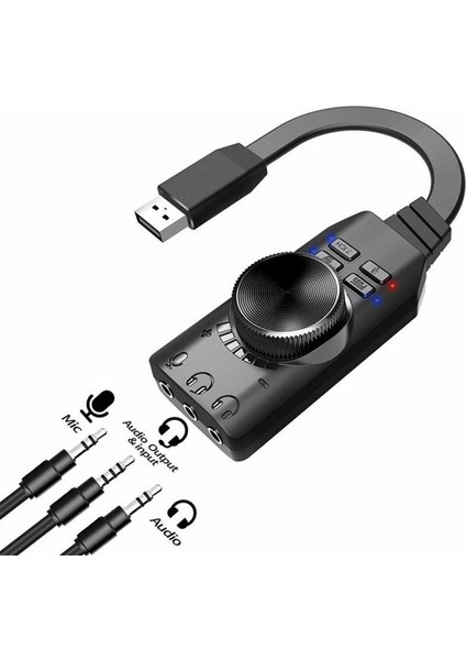 USB Ses Kartı 7.1 Windows ve Mac Pc Pb Için Ses Kontrolü ile Kanal (Yurt Dışından)