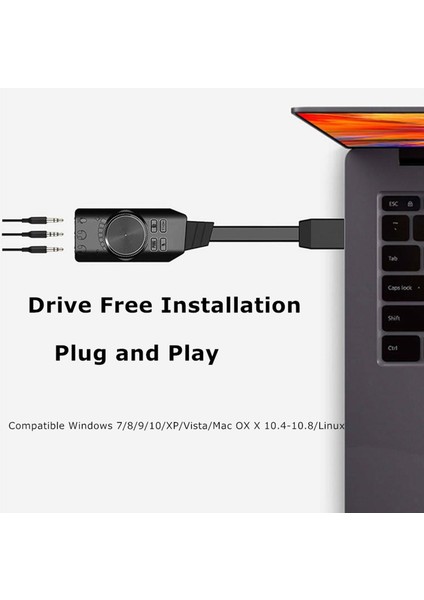 USB Ses Kartı 7.1 Windows ve Mac Pc Pb Için Ses Kontrolü ile Kanal (Yurt Dışından)