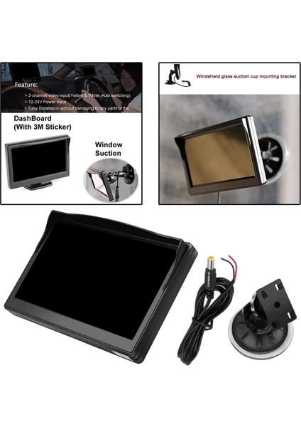5 "tft LCD Ekran Monitör Araba Dikiz Yedekleme Kamera Vantuz Braketi (Yurt Dışından)