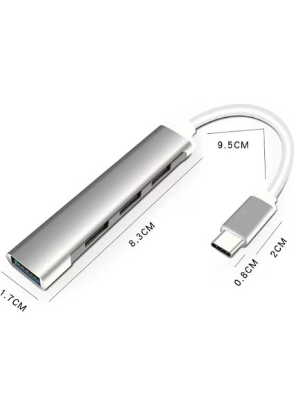 Type-C To USB Hub 4 Port Çoklayıcı Macbook Ile Uyumlu Çoğaltıcı Adaptör