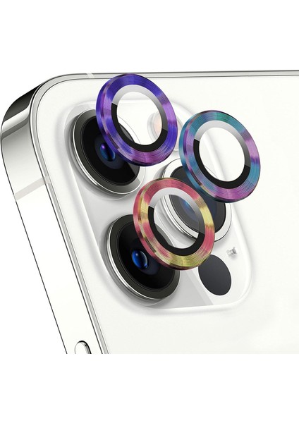 Apple iPhone 13 Pro Tekli Kamera Lens Koruma Camı Renkli